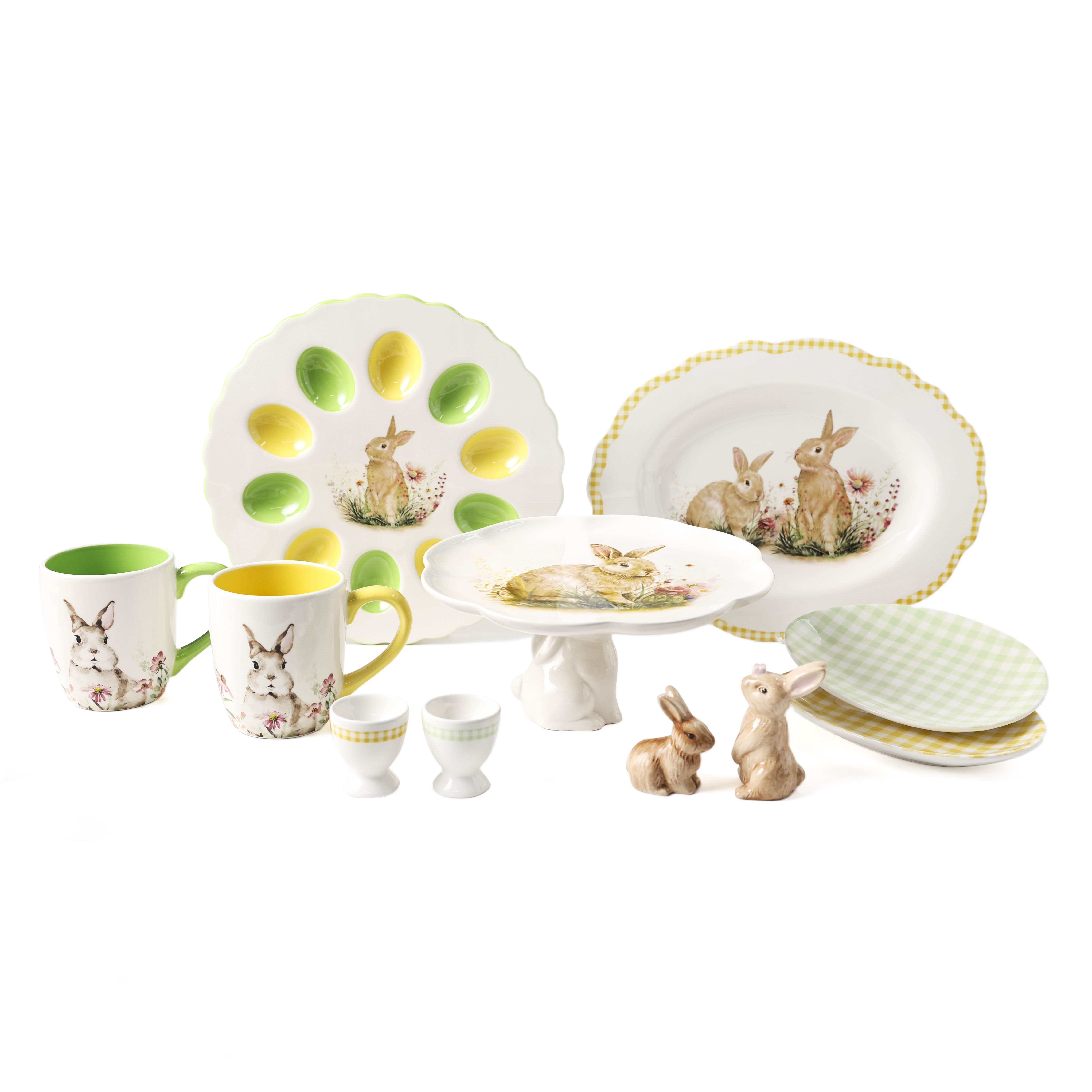 Ethereal Spring Bunny Easter Ceramic Set